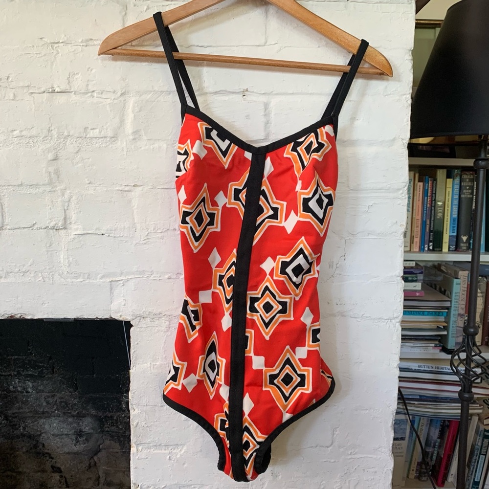 Vintage 1960s/70s Maidenform Southwestern Print One Piece Swimsuit S